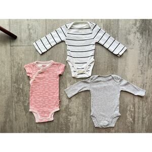 Baby Girl Unisex Boy Boho 3 Piece Set Long & Short Sleeve Bodysuit Newborn NB